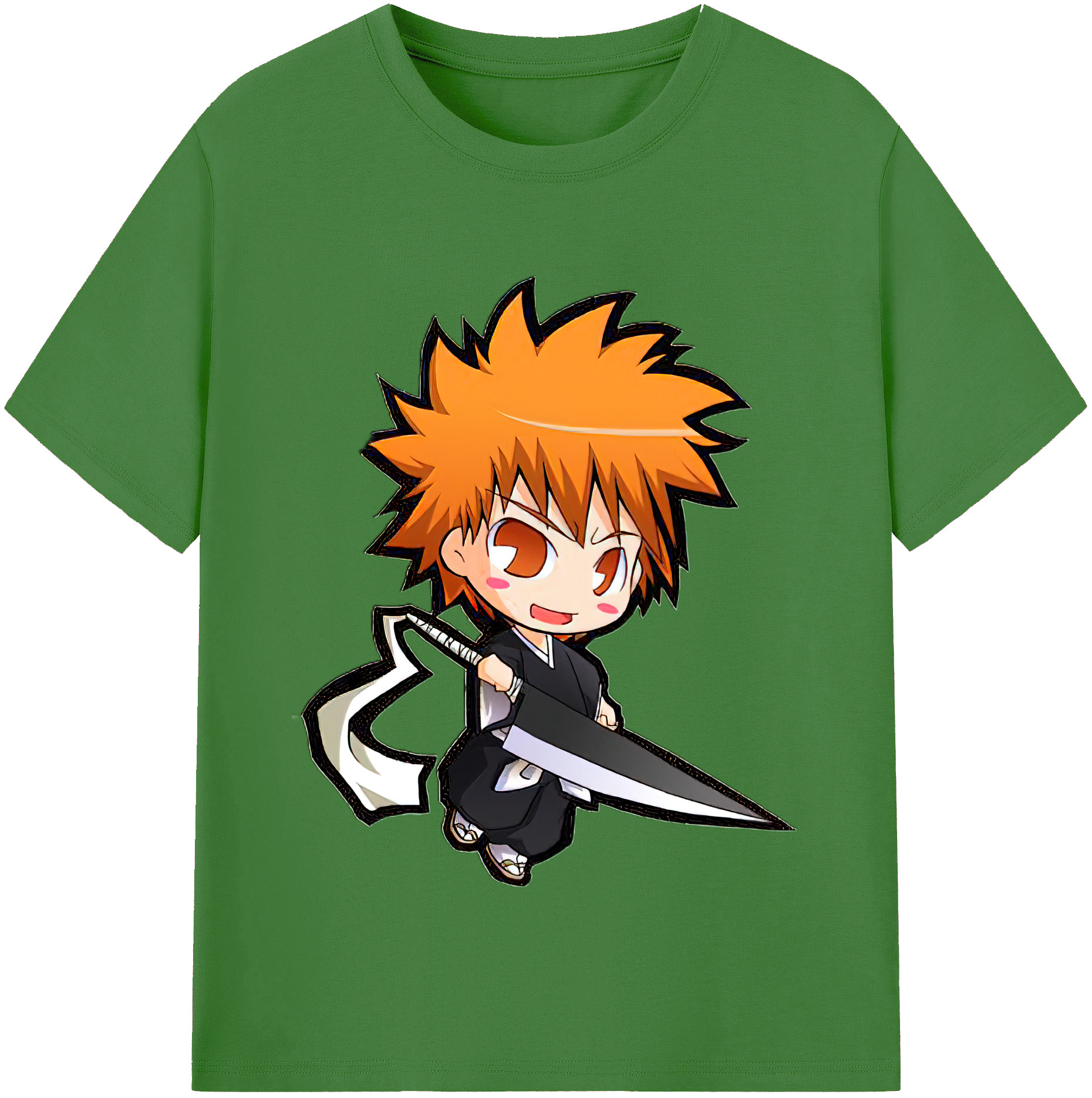 （画像用） ブリーチ 黒崎一護（くろさき いちご）BLEACH Kurosaki Ichigo レディースカジュアルプリントTシャツ（綿100％）